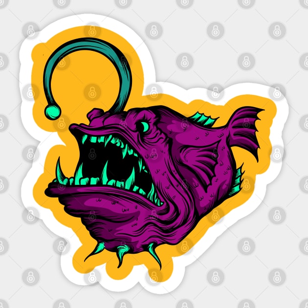 monster fish Sticker by J&R collection